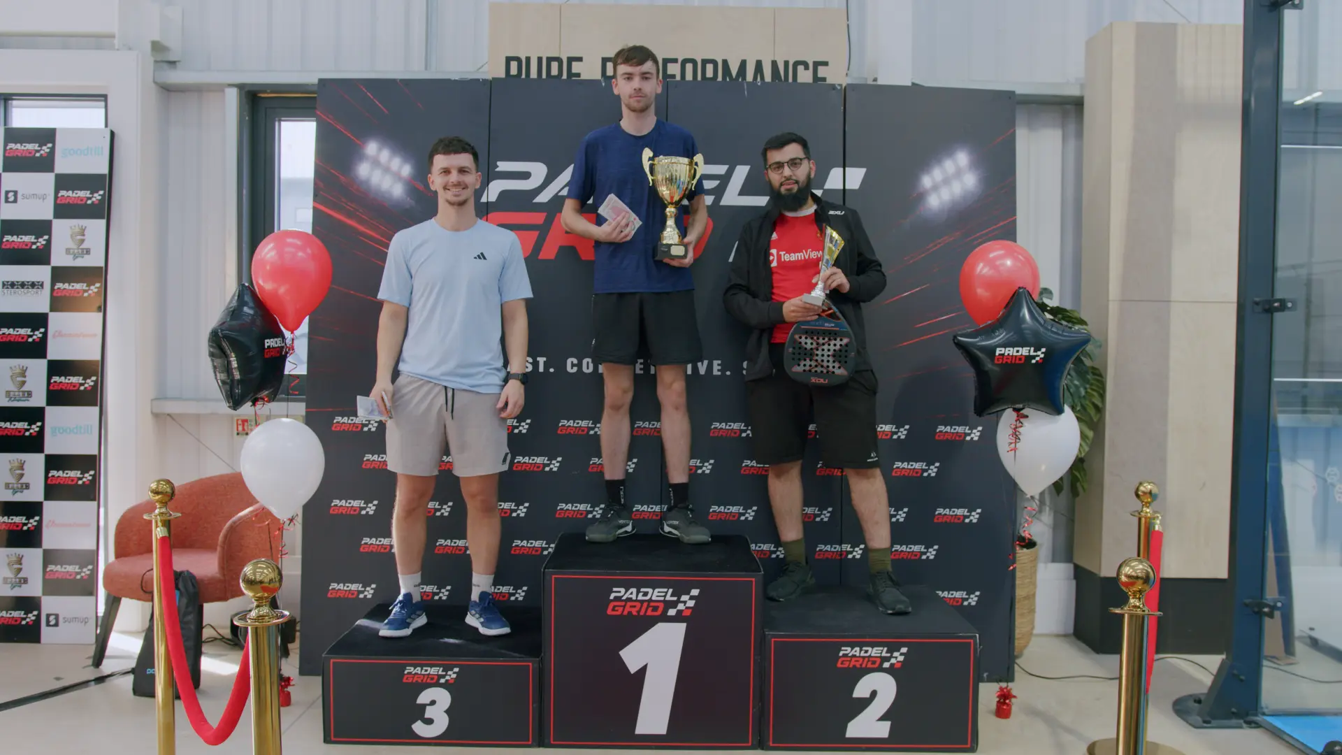 R08 · Pure Padel Adlington — Men's podium presentation