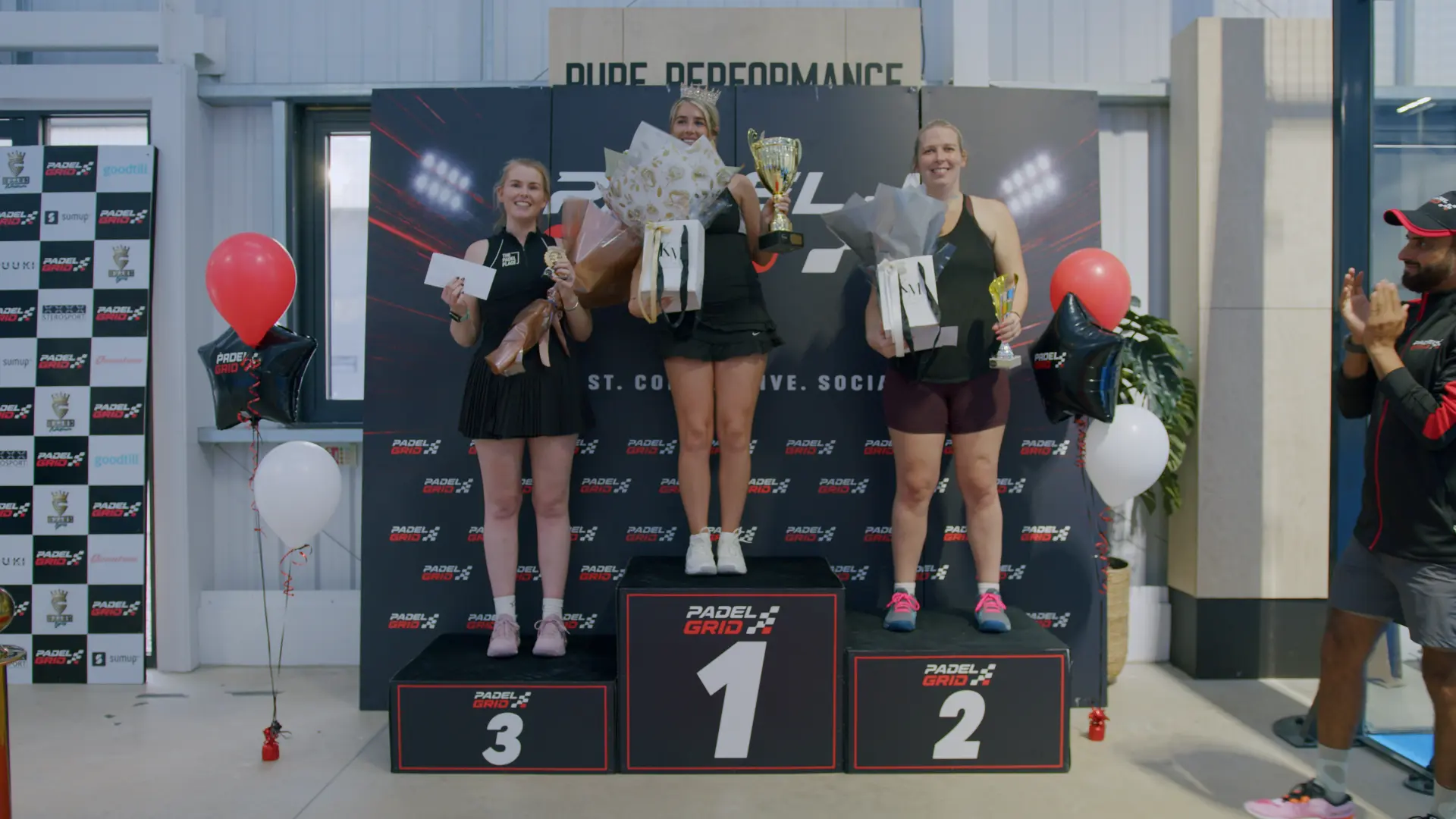 R08 · Pure Padel Adlington — Women's podium presentation