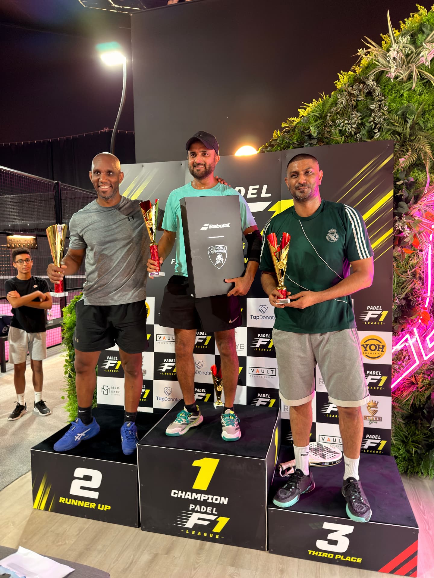 Division 1 podium at Destination Padel Cheadle