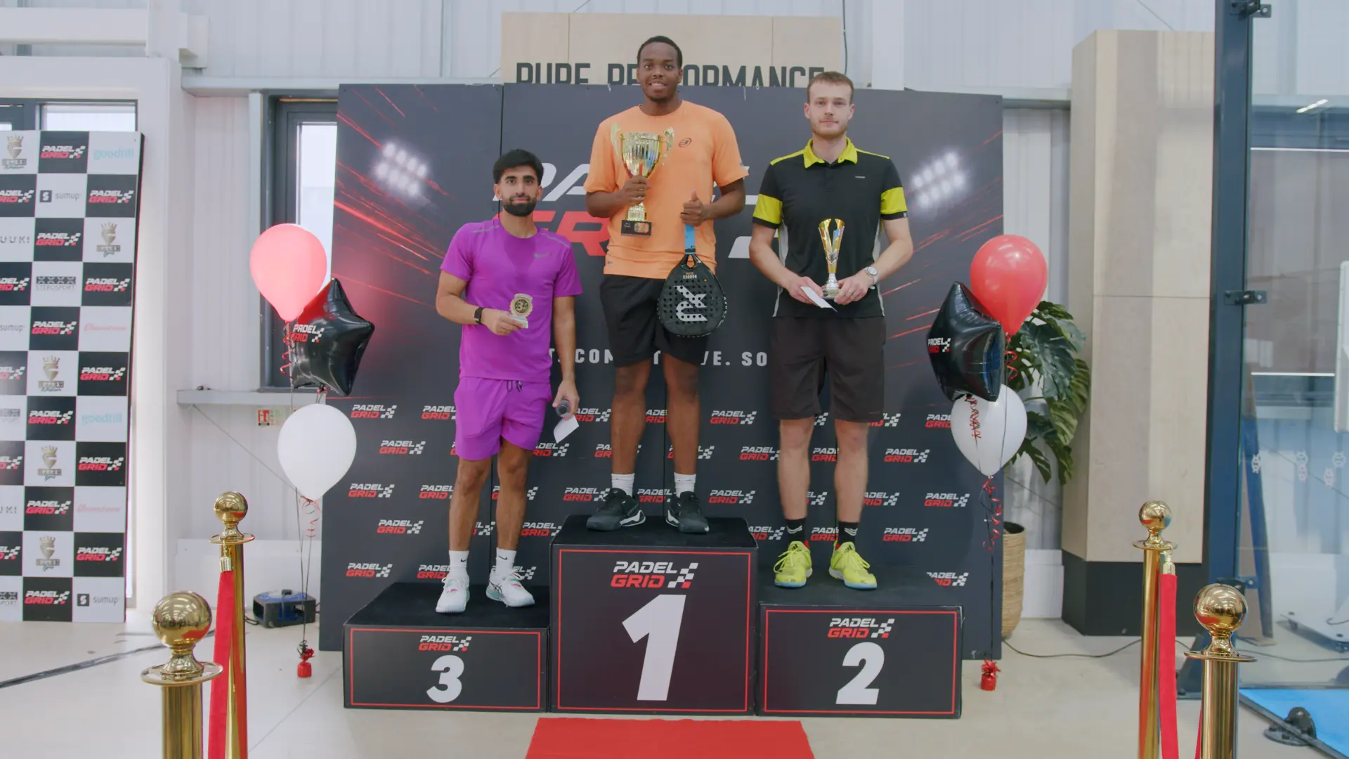Men's podium presentation — Padel Grid R08 · Pure Adlington